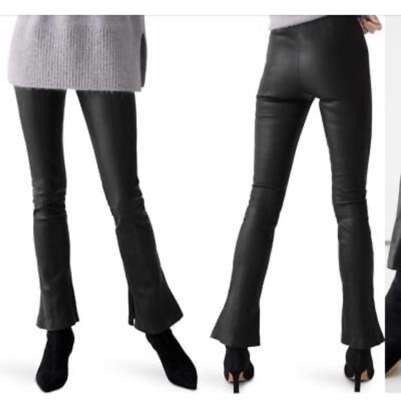 & Other Stories Fitted Leather Trousers with Slit - NWT - Picture 2 of 5